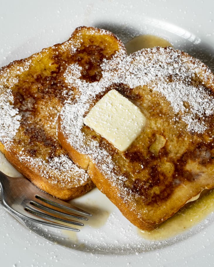 french toast with butter and syrup