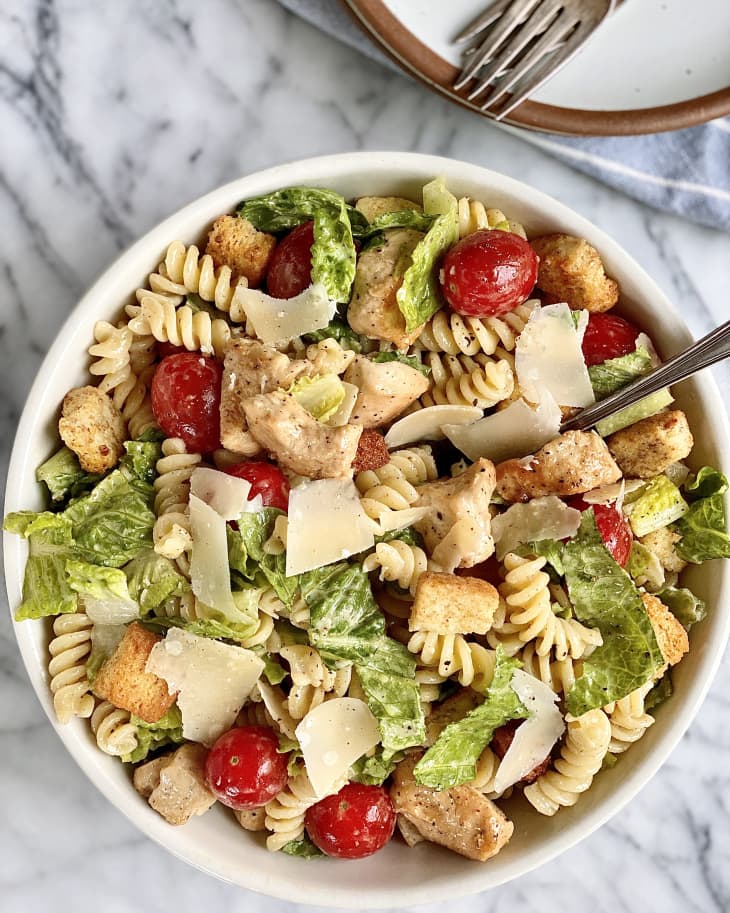 Caesar Pasta Salad Recipe (with Chicken) The Kitchn
