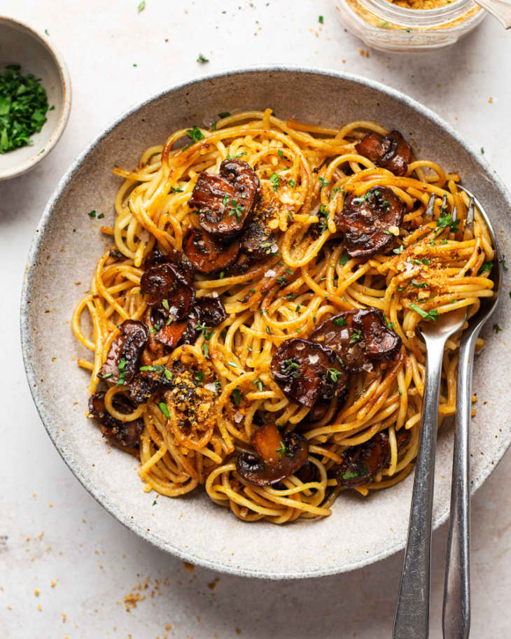 Vegan Balsamic Mushroom Pasta - Lazy Cat Kitchen | The Kitchn
