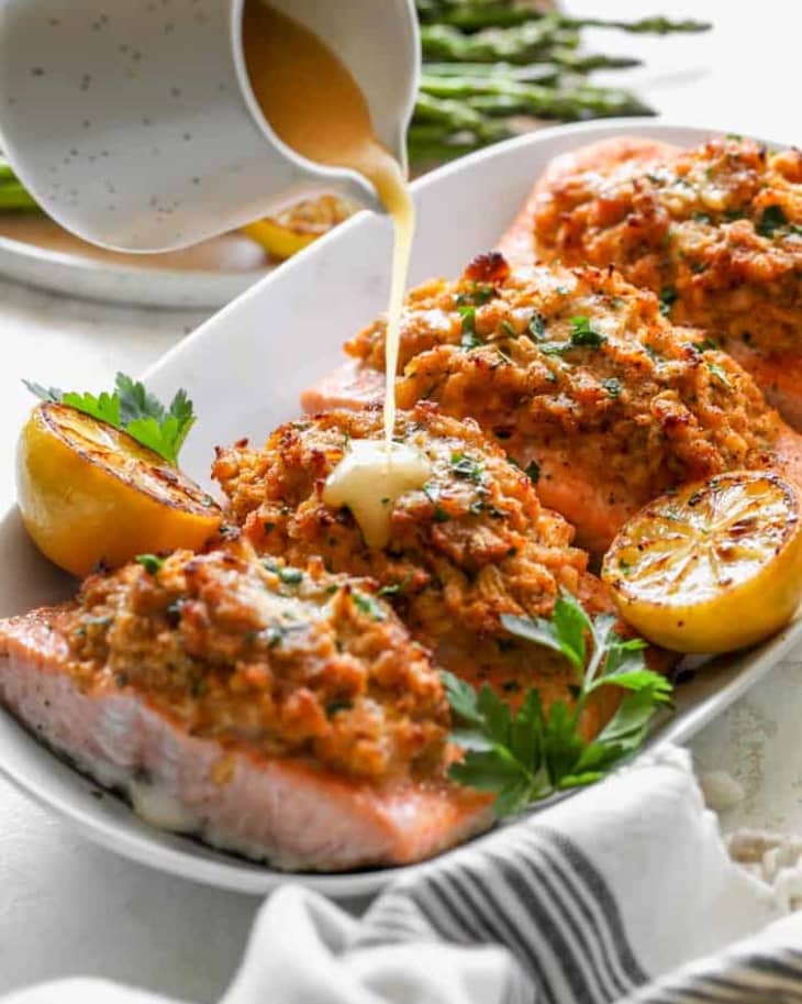 Crab Stuffed Salmon Grandbaby Cakes The Kitchn