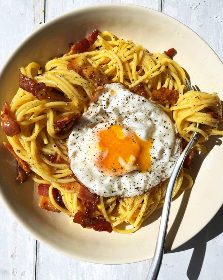 Bacon and Egg Pasta Recipe The Kitchn