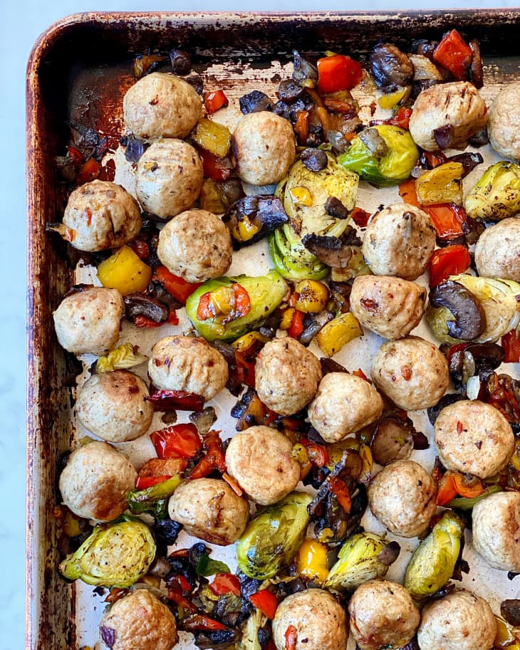 Costco Meatballs and Fire-Roasted Veggies Recipe (Sheet Pan, 2 ...