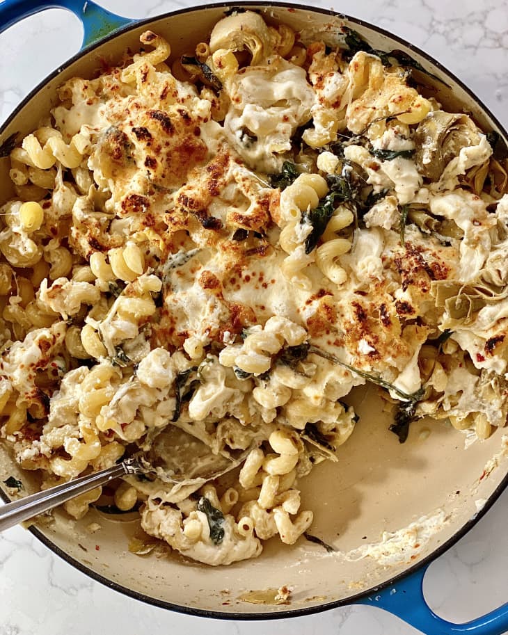 Cheesy Spinach Artichoke Pasta Bake Recipe The Kitchn