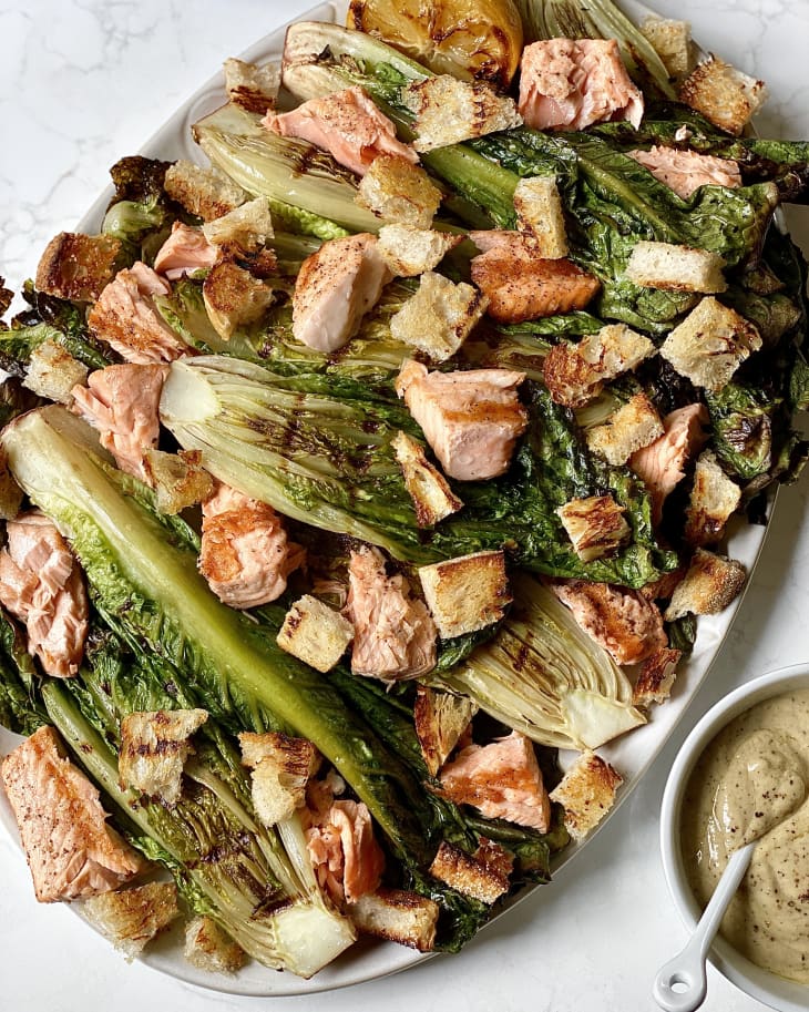 Grilled Caesar Salad Recipe (with Salmon) | The Kitchn