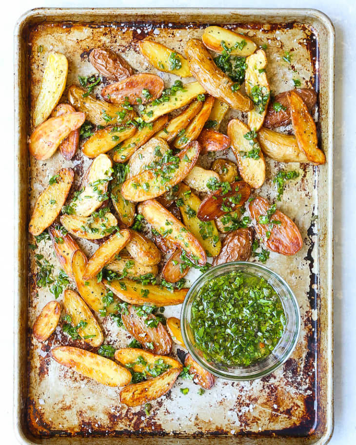 Baked Garlic Herb Potato Wedges Damn Delicious The Kitchn