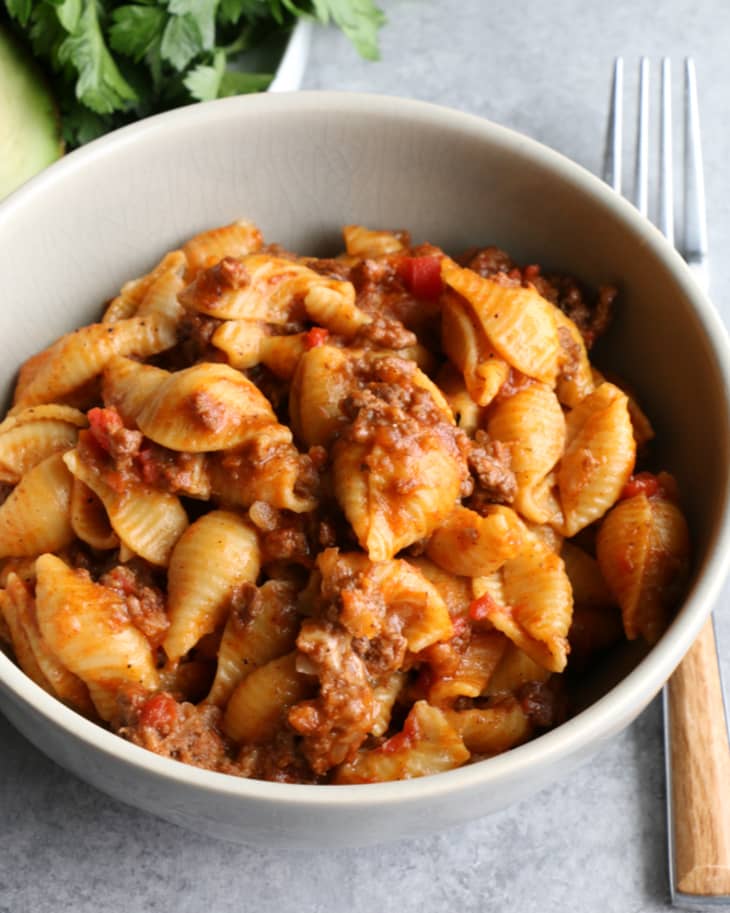 Instant Pot Cheesy Taco Pasta Hip Foodie Mom The Kitchn