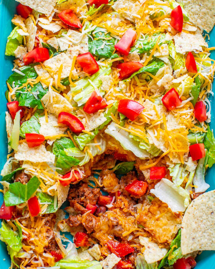 Layered Beef Taco Salad - Averie Cooks | The Kitchn