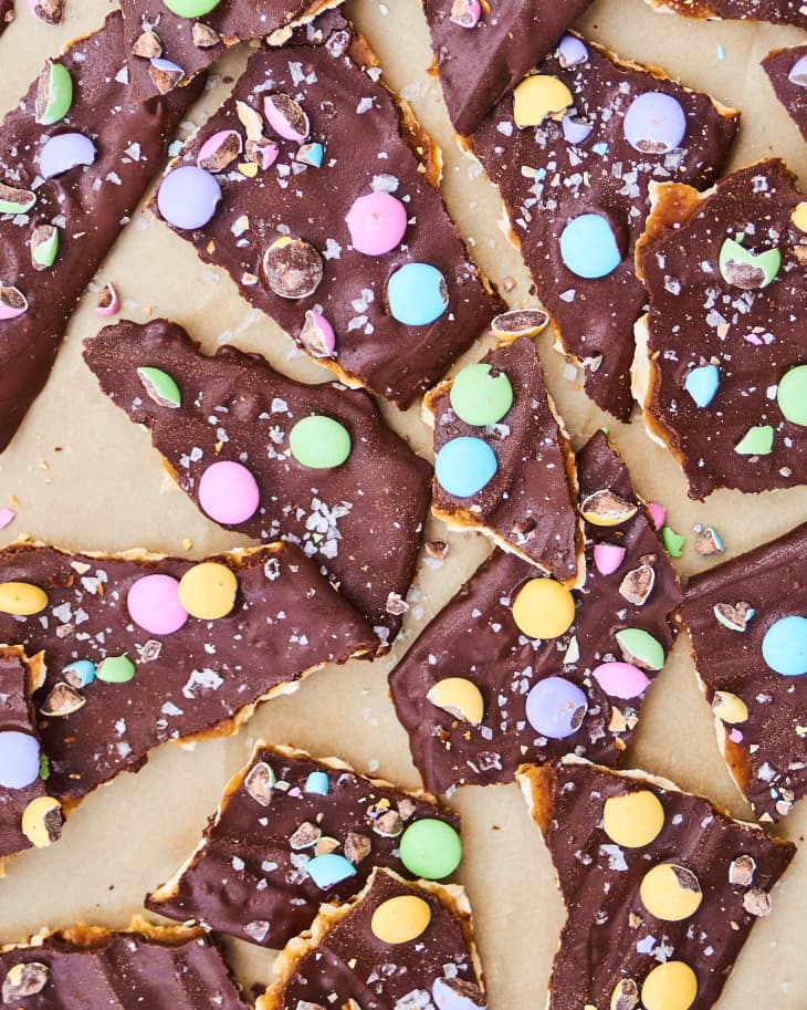 ChocolateToffee Matzo Bark with Easter Candy The Kitchn