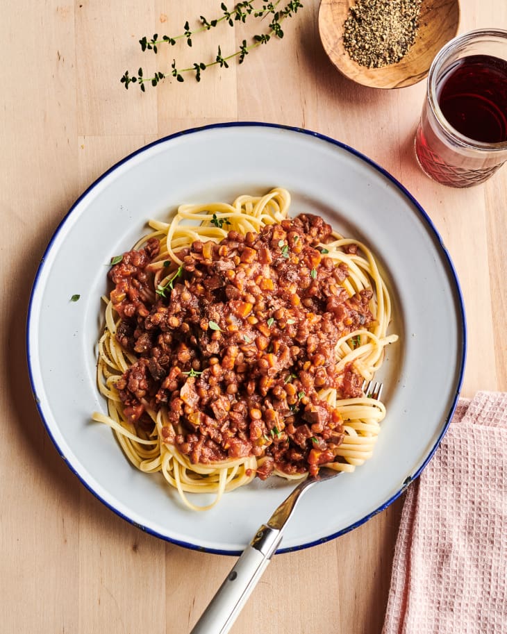 Slow Cooker Lentil and Mushroom Bolognese The Kitchn
