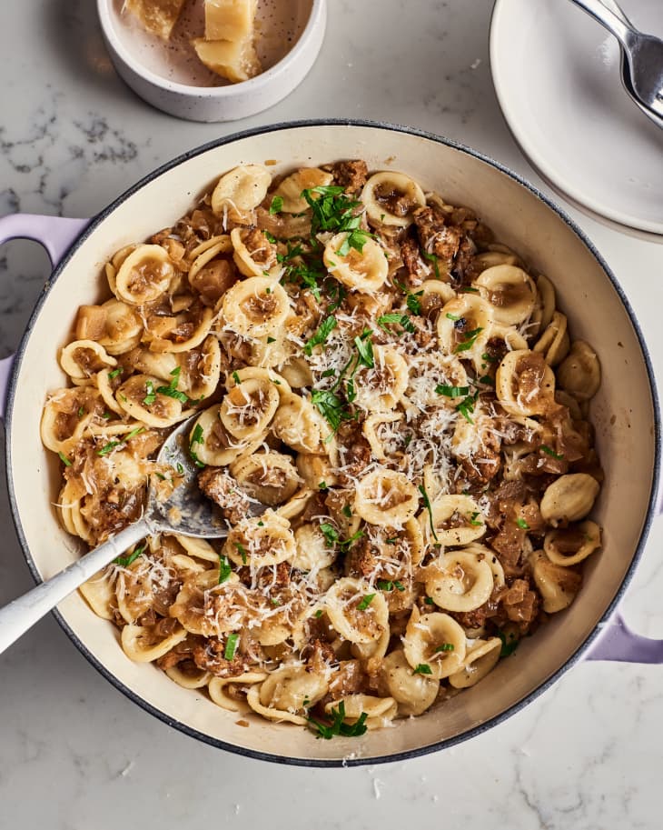Caramelized Onion, Apple, and Sausage Pasta Recipe | The Kitchn