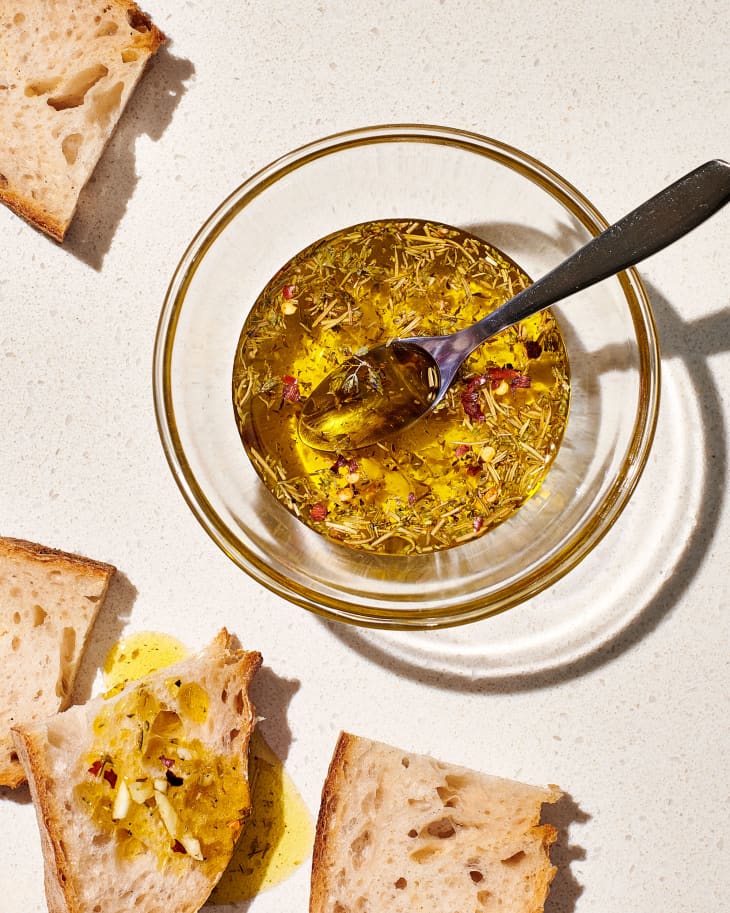 Dipping Oil for Bread Recipe (with Herbs, Garlic, and Cheese) The Kitchn