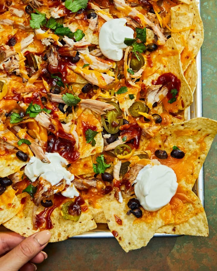 Peoria Nachos: Classic appetizer with shredded pork twist