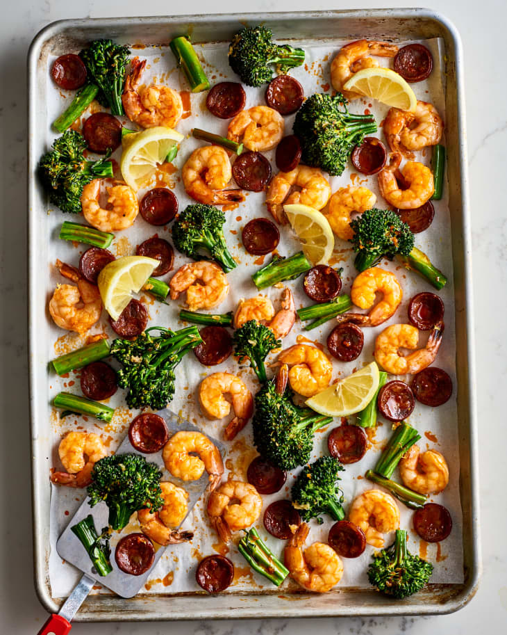 Roasted Shrimp, Chorizo, and Broccolini Recipe The Kitchn