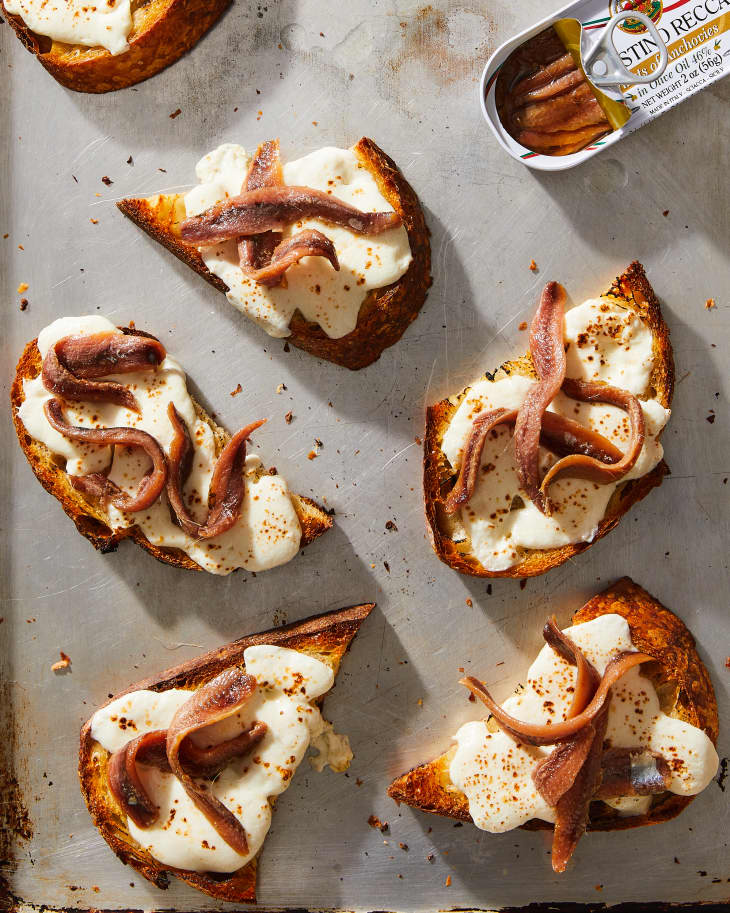 How to Make Mozzarella Anchovy Toast The Kitchn
