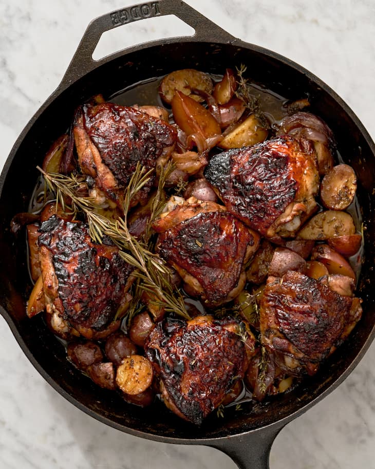 Strawberry Balsamic Skillet Chicken Thighs Recipe The Kitchn