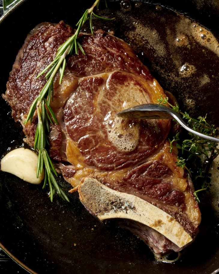 Pan Seared Ribeye Steak Recipe with Garlic Butter The Kitchn
