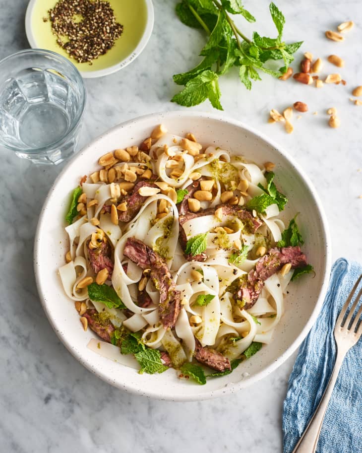 Steak and Rice Noodle Salad with Mint and Peanuts The Kitchn