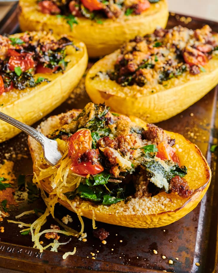 Sausage and Kale Stuffed Spaghetti Squash The Kitchn
