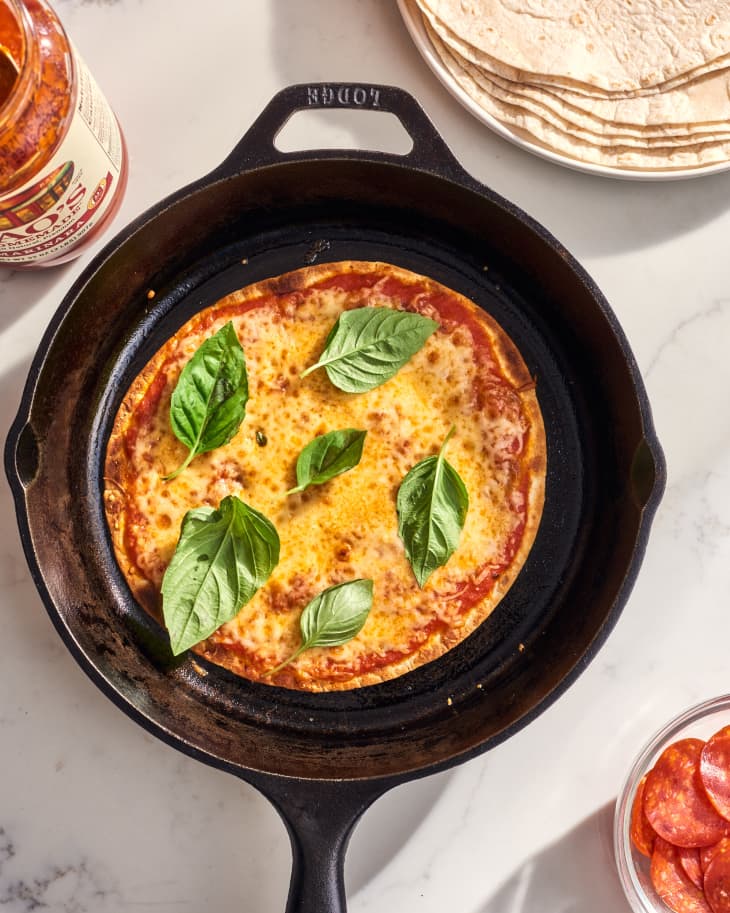 Cast Iron Tortilla Pizza Recipe The Kitchn