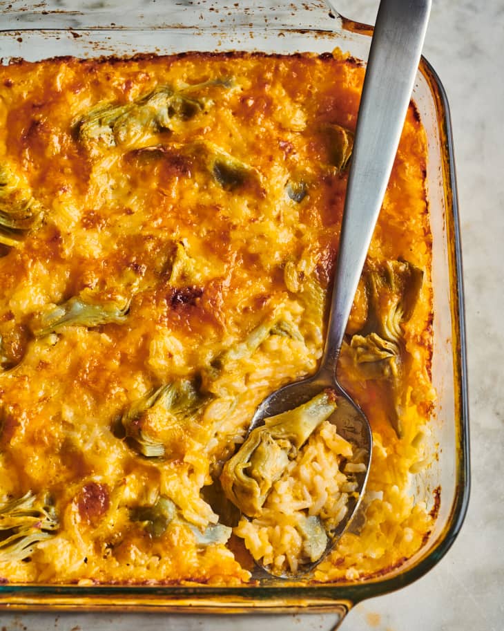 Trader Joe's Cheesy Artichoke Rice Bake Recipe (Just 4 Ingredients