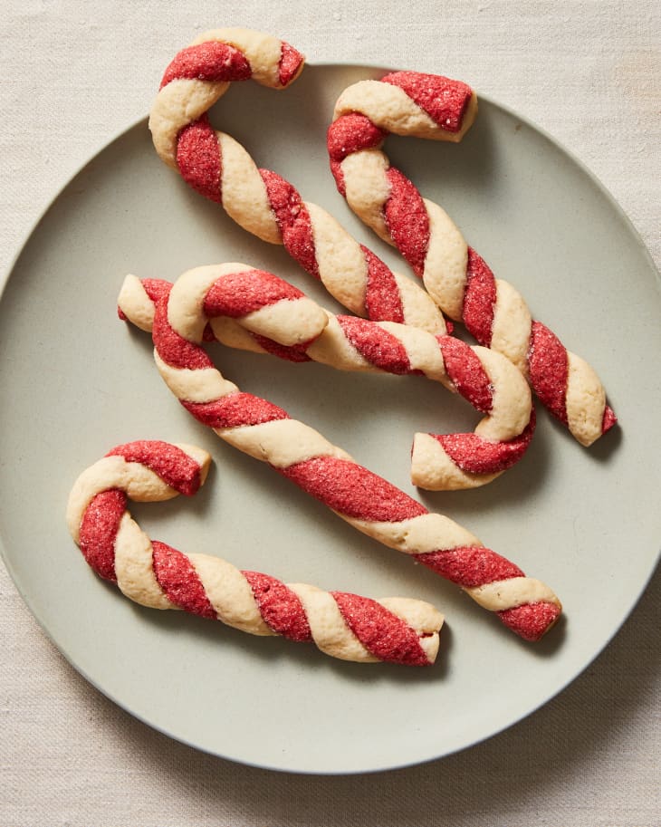 Candy Cane Shortbread Cookies