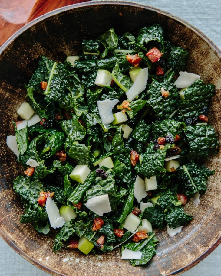 Recipe Kale with Apples, Currants, and Warm Pancetta Vinaigrette The Kitchn