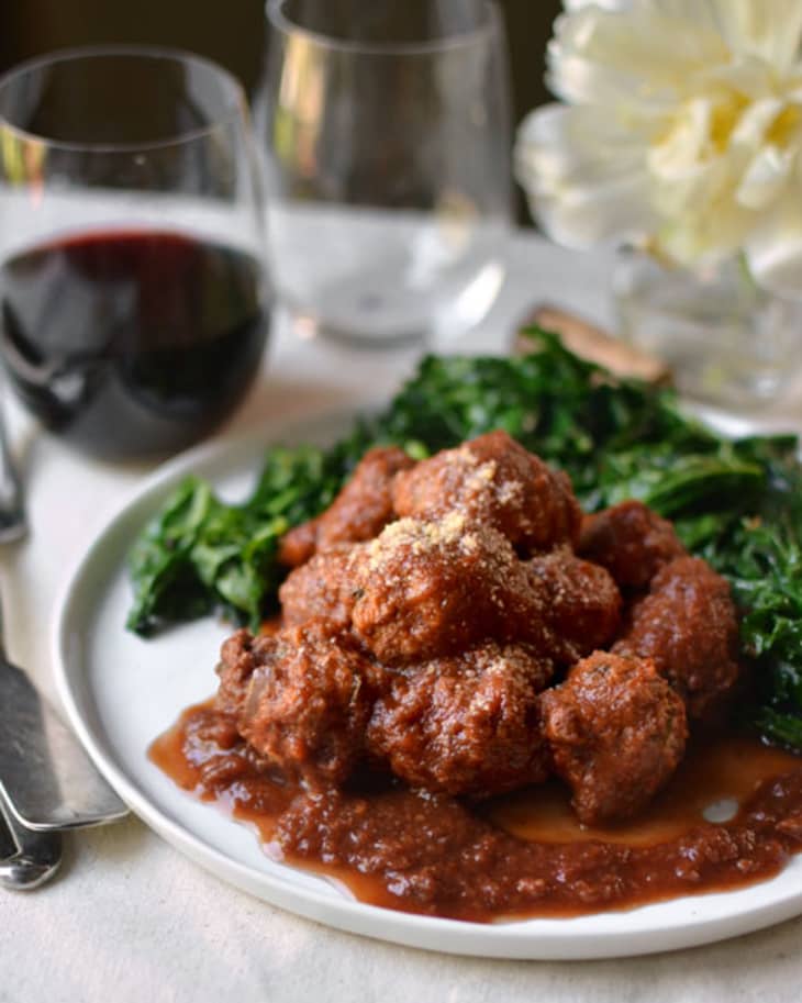 Recipe Veal Meatballs in Red Wine Sauce The Kitchn