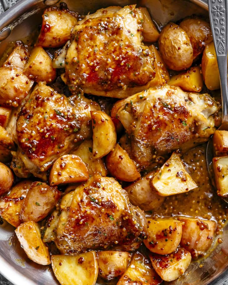 Honey Mustard Chicken and Potatoes Cafe Delites The Kitchn