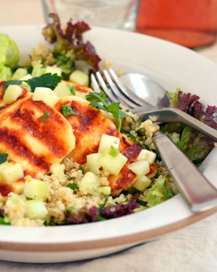 Recipe Grilled Halloumi & Quinoa Salad The Kitchn