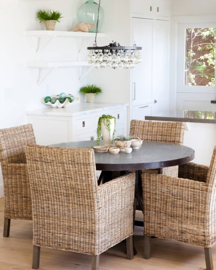 Bring Summer Inside with Wicker Chairs at the Dining Table The