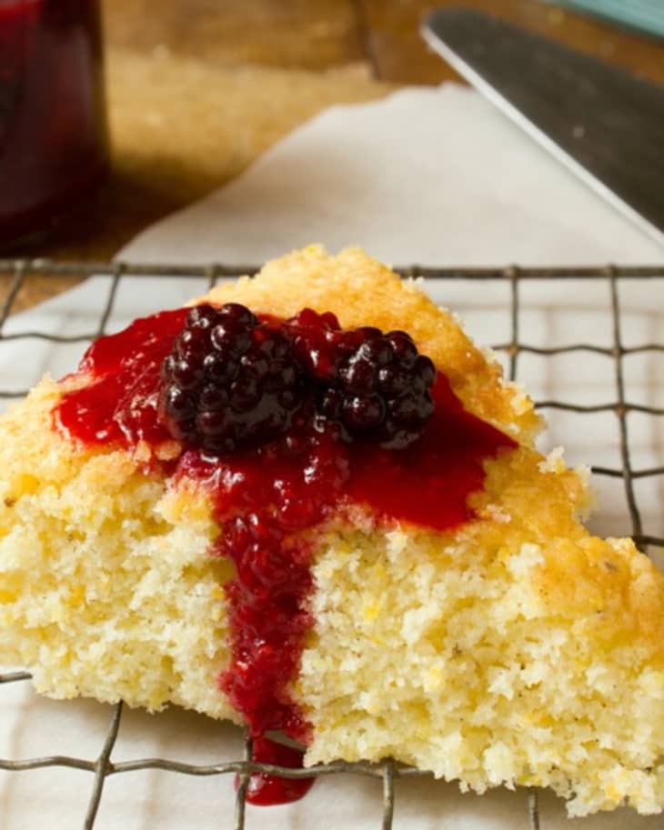 Recipe Cornmeal Cake with Mixed Berry Compote The Kitchn