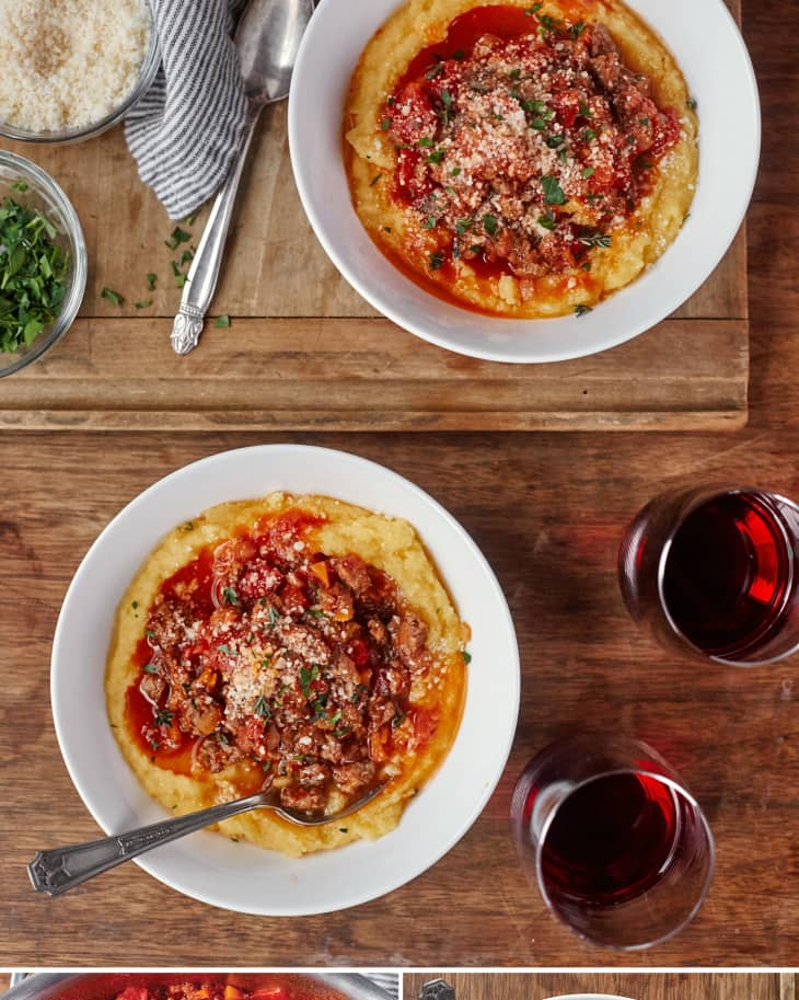 Ragu sauce with creamy polenta video, Beef shin ragu with creamy polenta