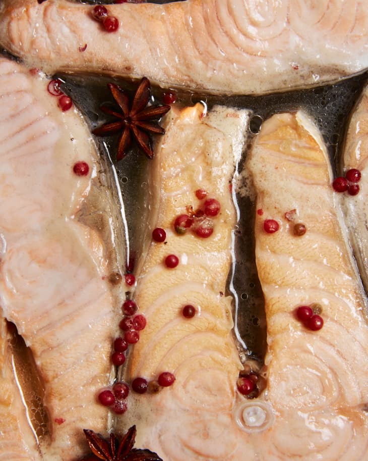 Recipe: Wine-Poached Salmon Steaks | The Kitchn