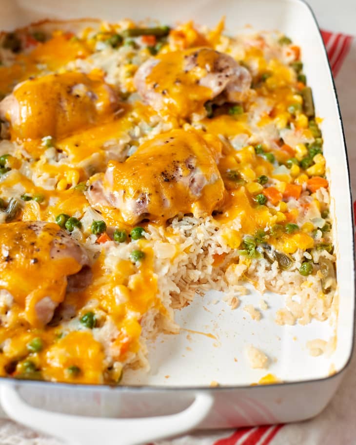 Creamy Chicken and Rice Casserole Recipe (With Cheese) | The Kitchn