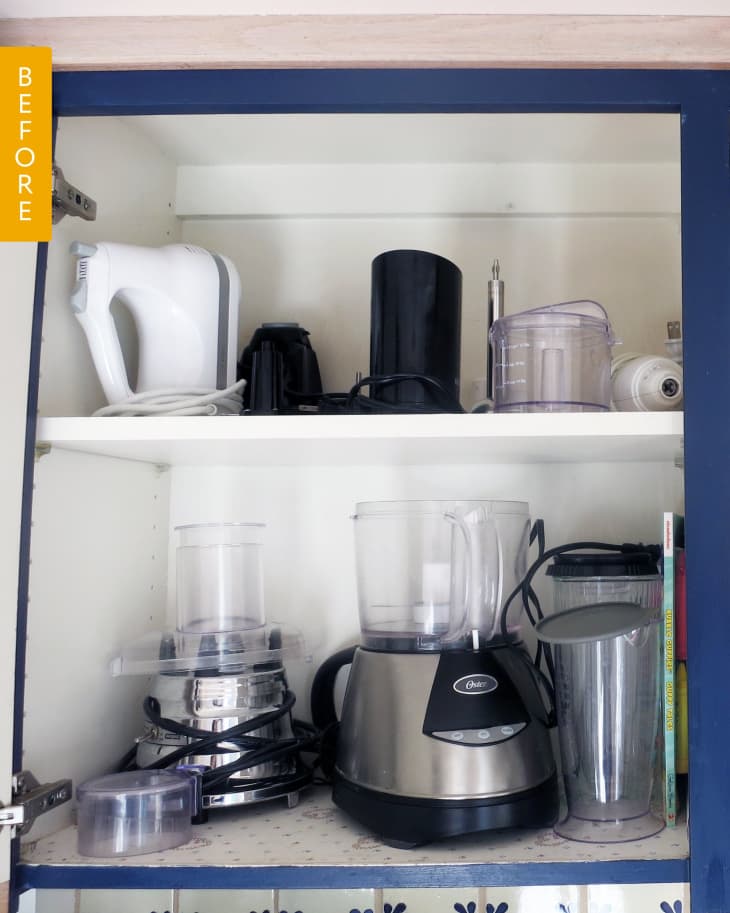 Appliance Cabinet Before After I Discovered the Best Way to Store Food Processor Blades The Kitchn