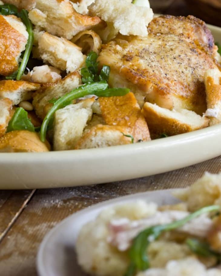 Recipe Crispy Chicken Thighs & Warm Bread Salad The Kitchn