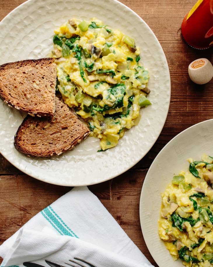 Recipe Scrambled Eggs With Green Peppers & Mushrooms The Kitchn