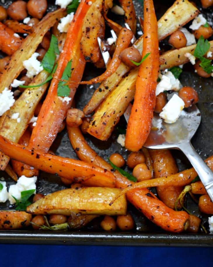 Recipe Sweet and Spicy Roasted Carrots, Parsnips, and Chickpeas The