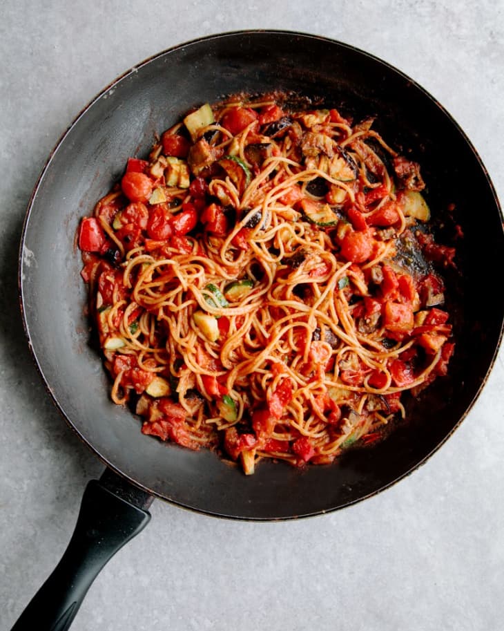 One Pot Ratatouille Spaghetti - Wallflower Kitchen | The Kitchn
