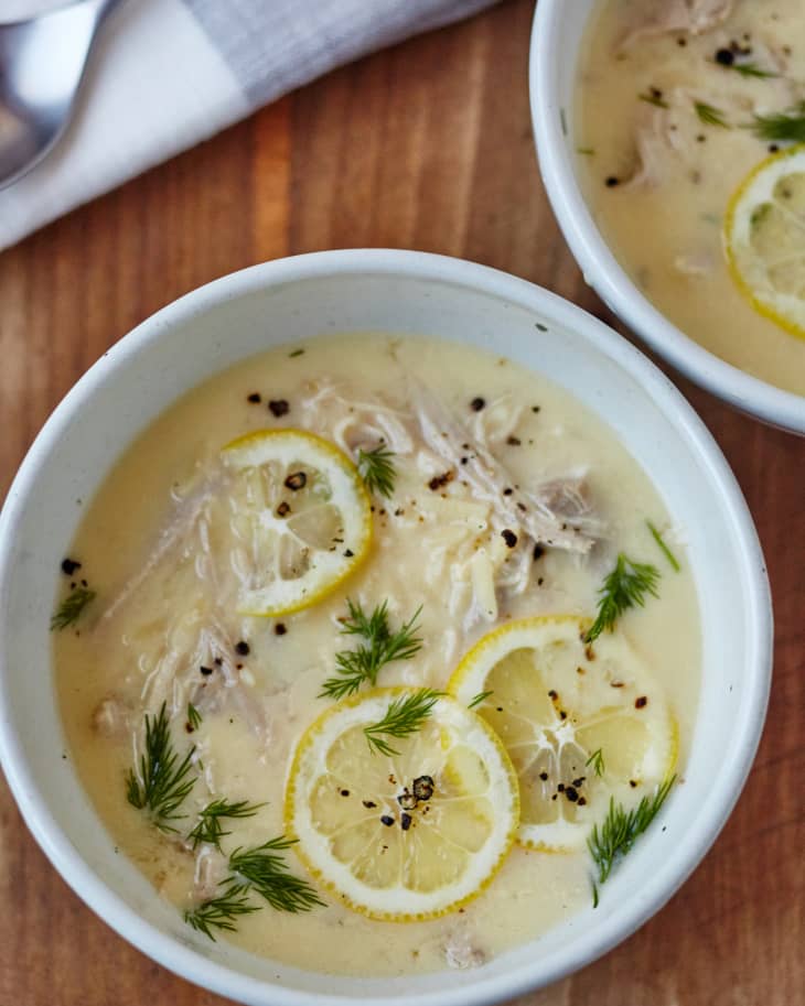 Greek Egg and Lemon Soup Recipe (With Shredded Chicken) The Kitchn