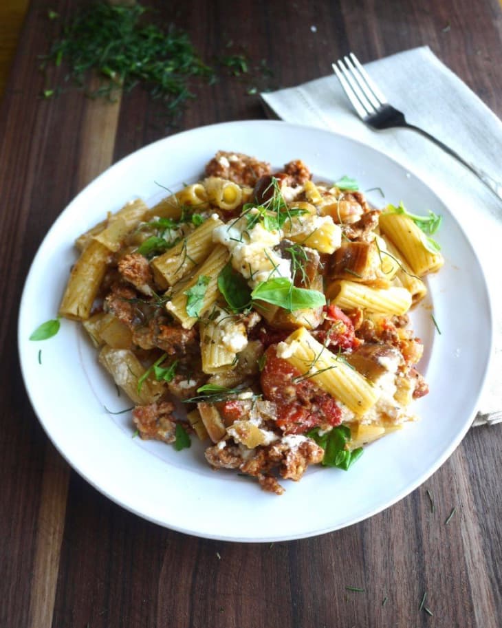 A Pasta Dish For Fall Sausage, Fennel & Eggplant Rigatoni The Kitchn