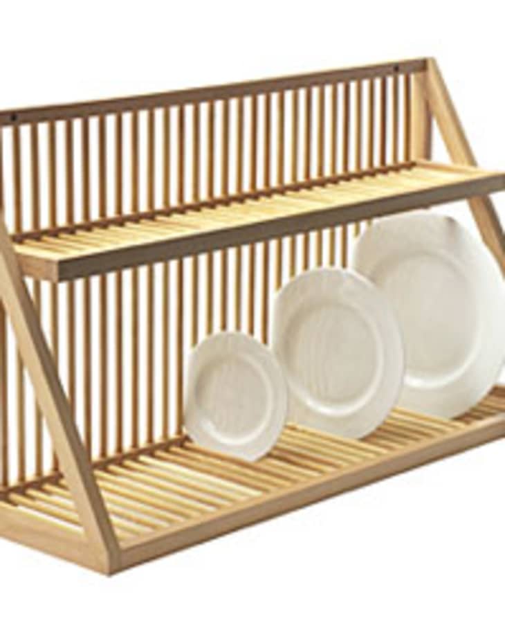 Wall mounted dish rack wood sale