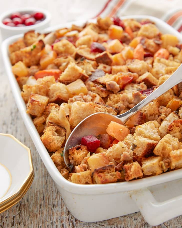 Add Goat Cheese, Sausage & Roasted Root Vegetables to Your Stuffing