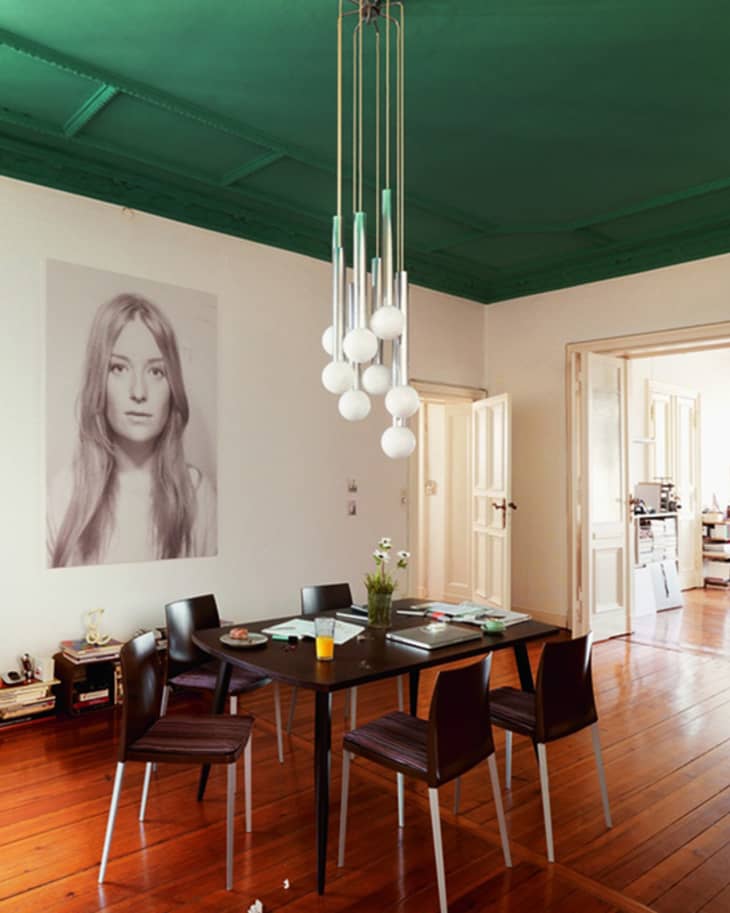 An Emerald Green Dining Room Ceiling The Kitchn