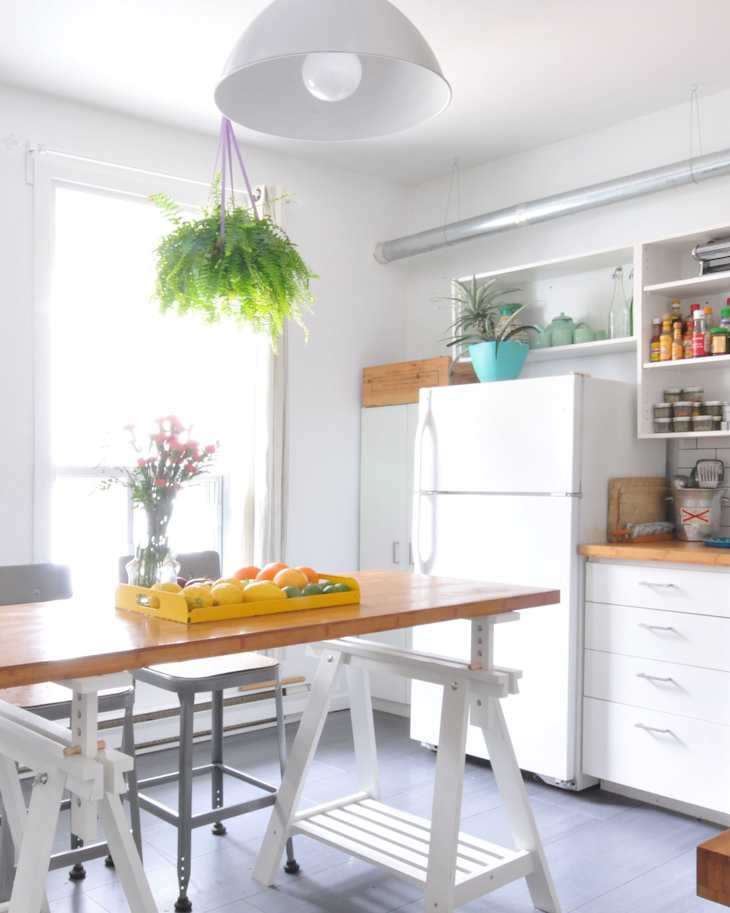 How One Couple Used IKEA Finnvard Trestle Legs to Make a Kitchen