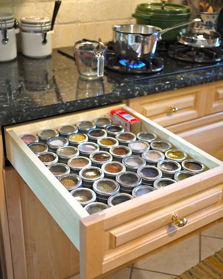 A Truly Organized Spice Drawer The Kitchn