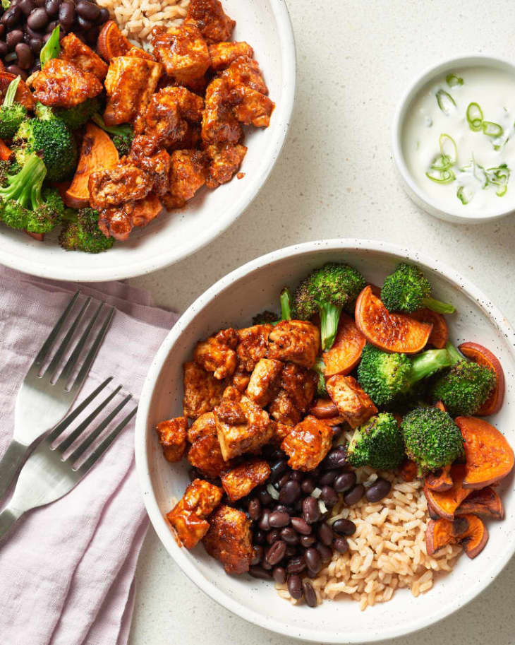 BBQ Tofu Recipe Barbeque Tofu Vegetable Bowls The Kitchn
