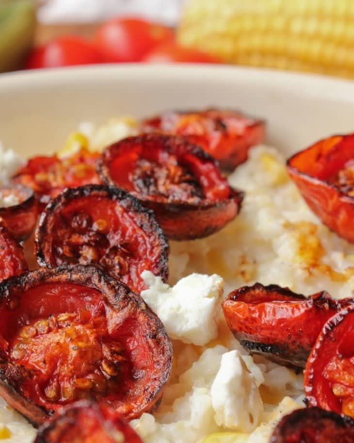 Recipe Grits with Corn, Goat Cheese & Roasted Tomatoes The Kitchn