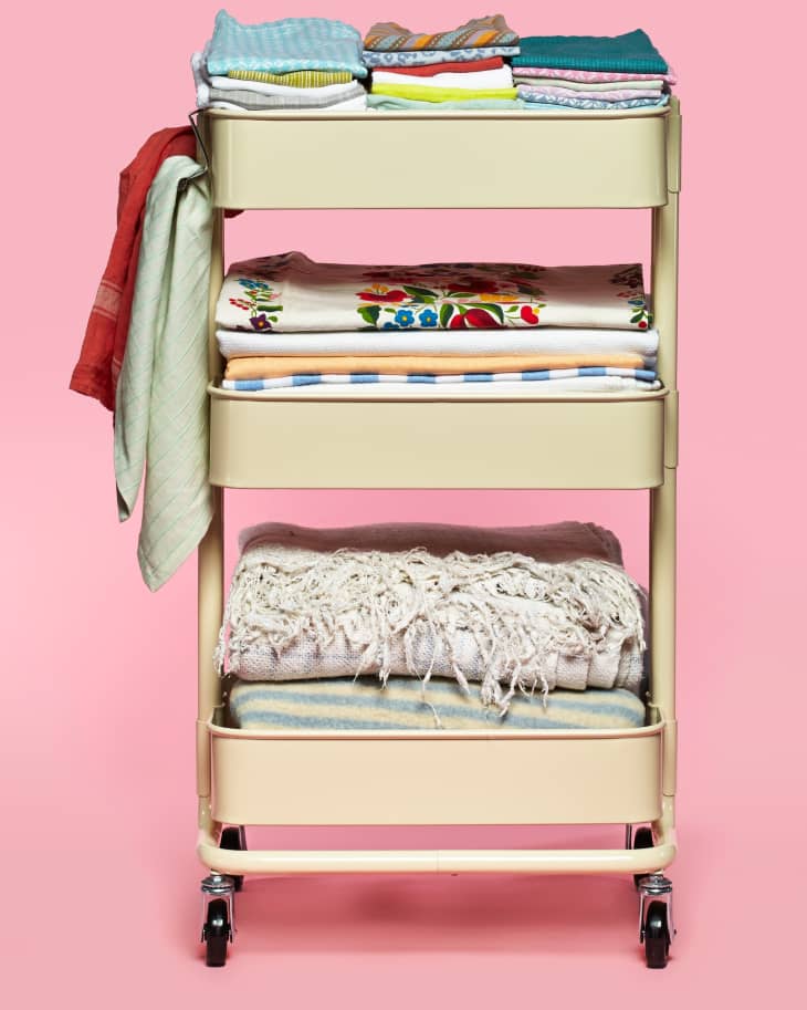 The IKEA RÅSKOG Cart as Linen Storage The Kitchn