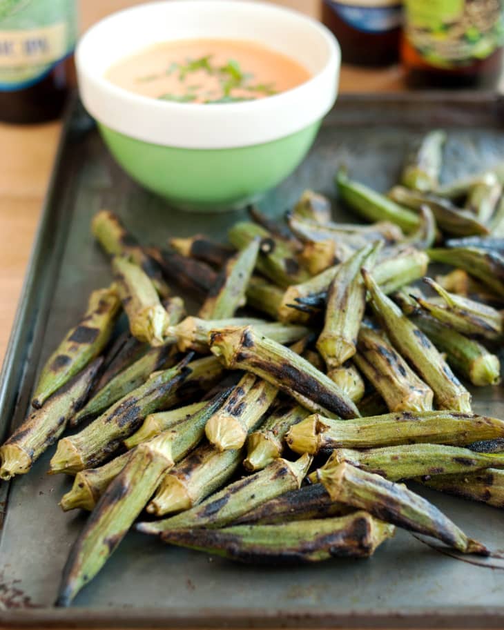 Recipe Grilled Okra with Spicy Chipotle Dipping Sauce The Kitchn